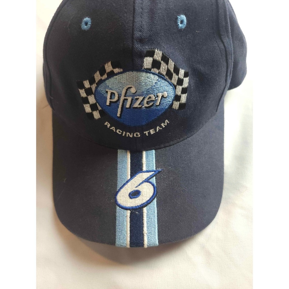 NASCAR Pfizer Racing Team Mark Martin 6 Navy Blue Snapback Hat‎ Mens Cap